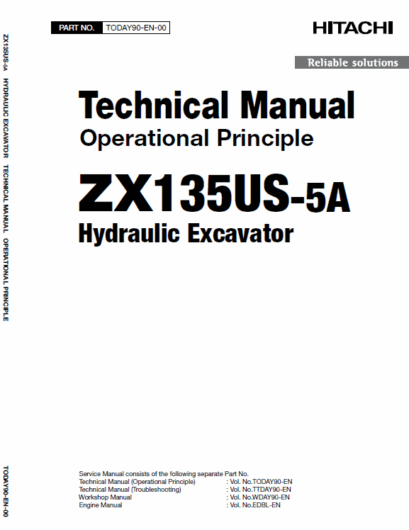Hitachi ZX135US-5A Excavator Service Repair Manual Workshop Guide