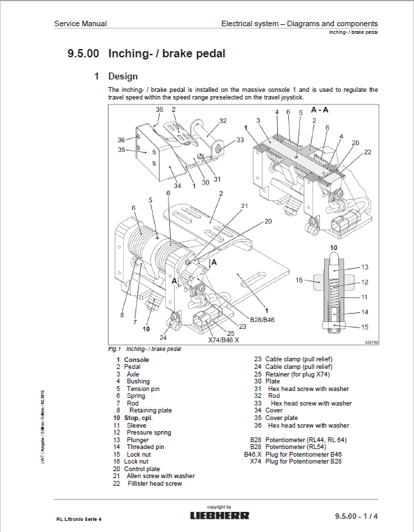 Liebherr RL 44, RL 54, RL 64 Pipe Layers Dozer Service Manual