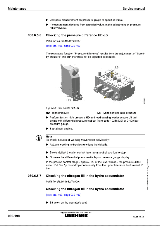 Liebherr RL 56 Pipe Layer Dozer Service Manual