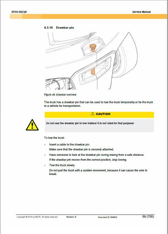 CAT EP25N, EP25CN, EP30N, EP30CN, EP35N Forklift Lift Truck Service Manual