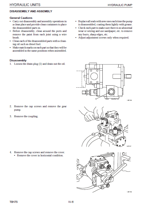 Takeuchi TB175 and TB175W Excavator Service Manual Workshop Guide
