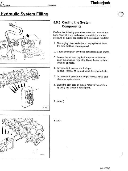 Timberjack 850, 950 Feller Bunchers Repair Manual (997440 – 997470 & 10BA1002 and Up) Workshop Guide