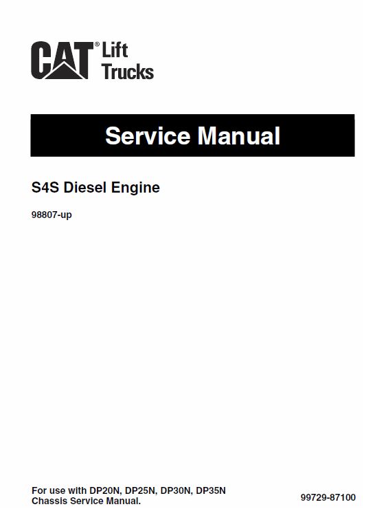CAT GC20N, GC25N, GC28N, GC30N, GC33N Forklift Service Manual