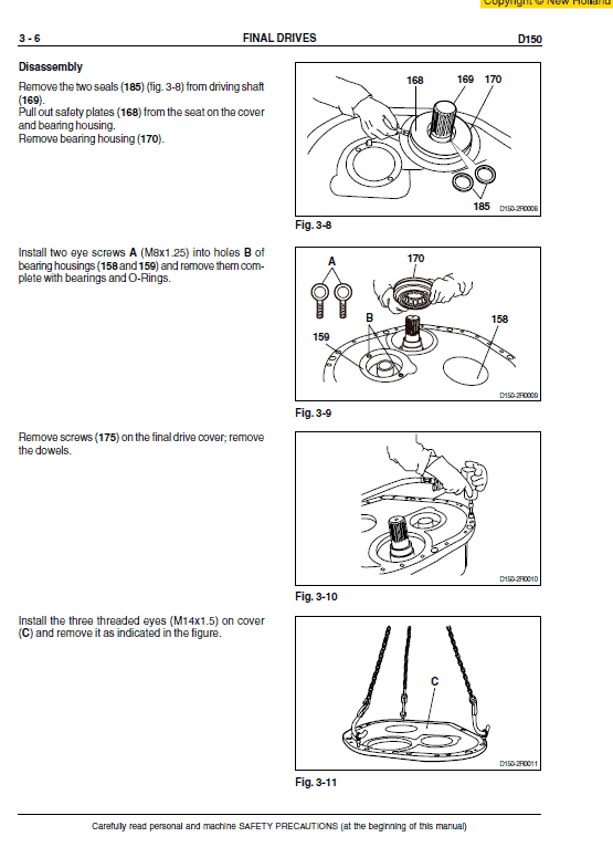 New Holland D150 Bulldozer Dozer Service Manual Workshop Guide