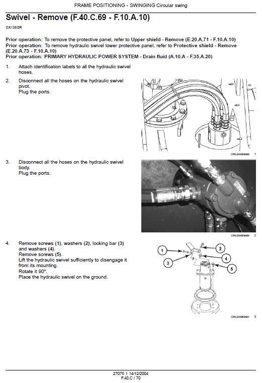 Case CX135SR Excavator Service Manual Workshop Guide