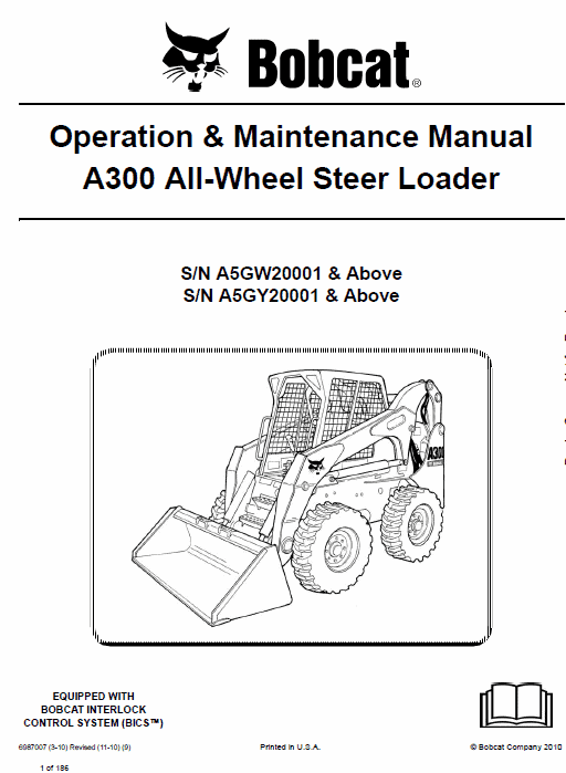 Bobcat A300 Wheel Steer Skid-Steer Loader Service Manual Workshop Guide