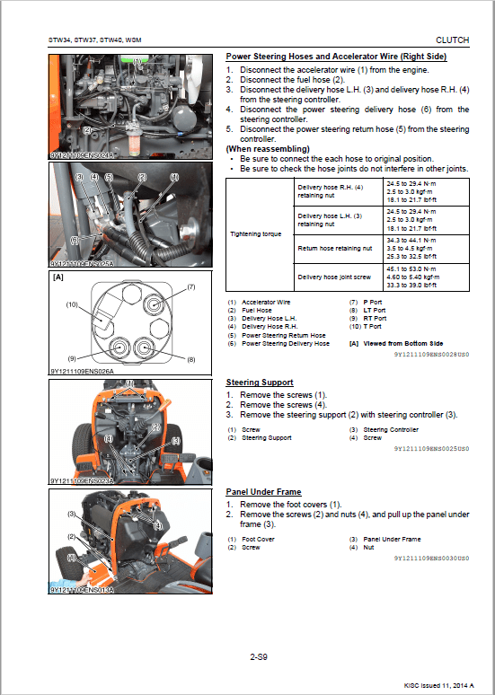 Kubota STW34, STW37, STW40 Tractor Service Manual