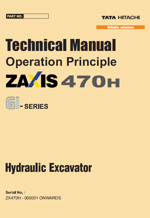 Hitachi ZX470H GI Excavator Service Repair Manual Workshop Guide