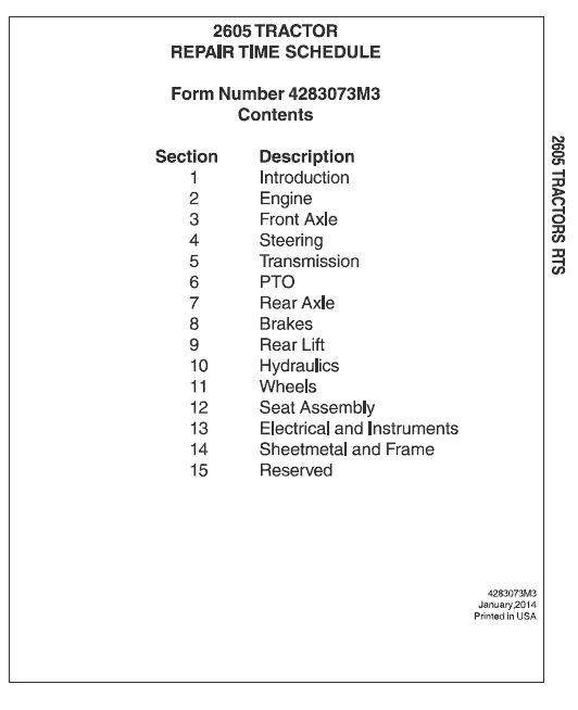 Massey Ferguson 2605, 2615 Tractor Service Manual Workshop Guide