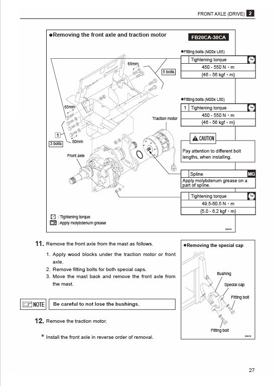 Mitsubishi FB20CA, FB20HCA, FB25CA, FB25HCA Forklift Service Manual