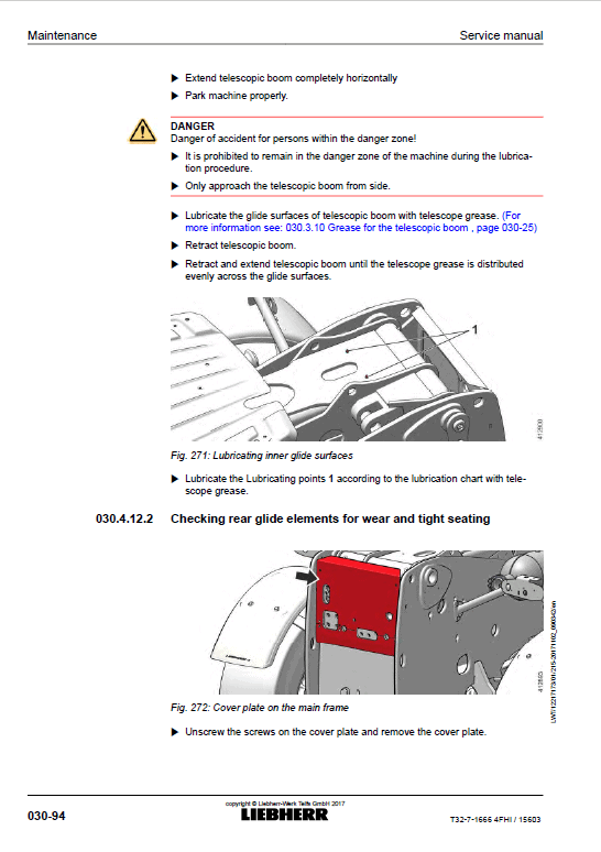 Liebherr T32-7 Telescopic Handler Service Manual
