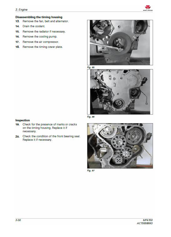 Massey Ferguson 4707, 4708, 4709, 4710 Tractor Service Manual Workshop Guide