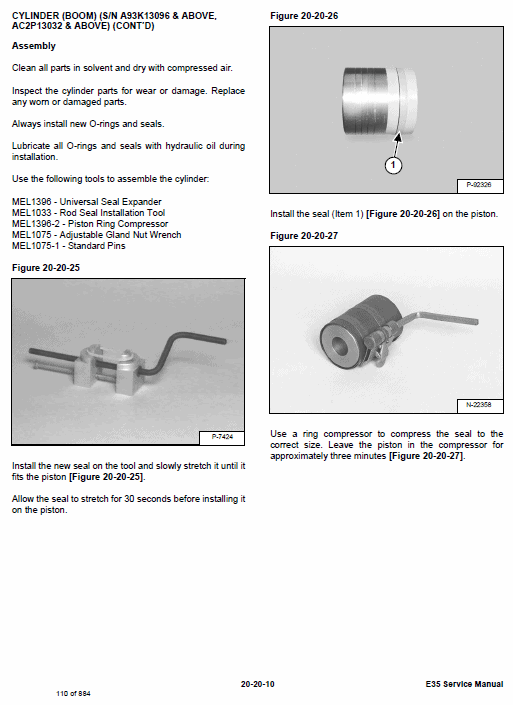 Bobcat E35 Compact Excavator Service Manual Workshop Guide