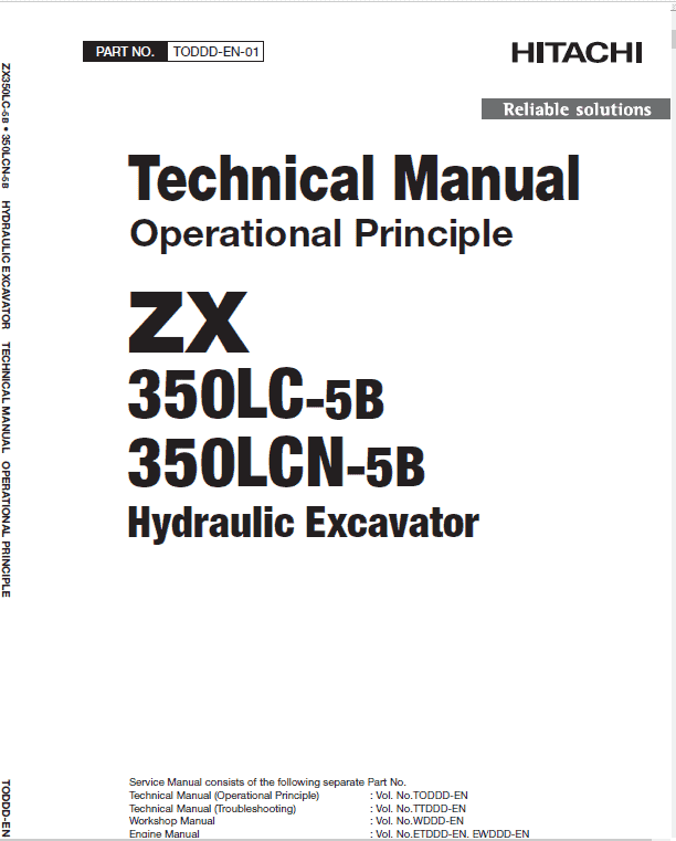 Hitachi ZX350LC-5B and ZX350LCN-5B ZAXIS Excavator Service Repair Manual Workshop Guide