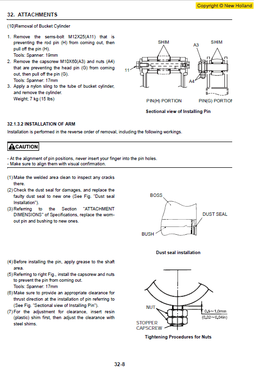 New Holland E10SR Mini Excavator Service Manual Workshop Guide