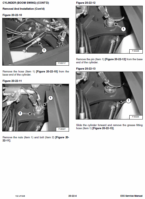 Bobcat E55 Compact Excavator Repair Service Manual Workshop Guide