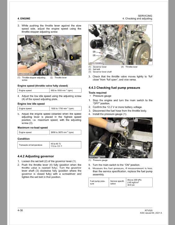 Kubota RTV520 Utility Vehicle Workshop Service Repair Manual