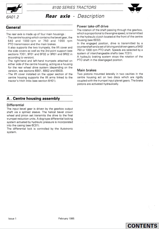 Massey Ferguson 8110, 8120, 8130 Tractor Service Manual Workshop Guide