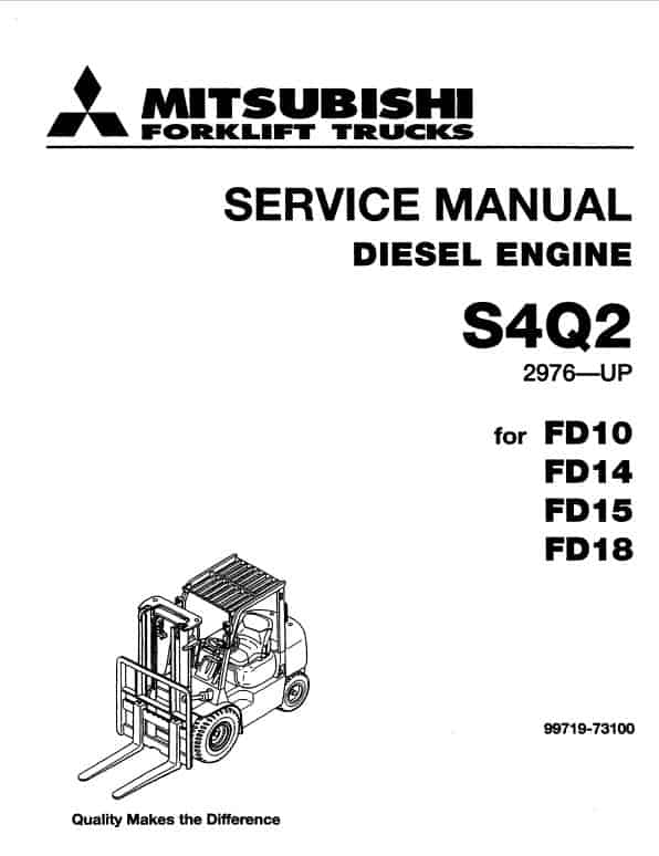 Mitsubishi FD10, FD14, FD15, FD18 Forklift Service Manual