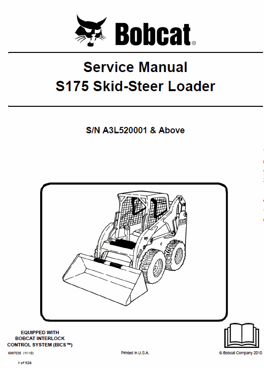 Bobcat S175 Skid-Steer Loader Service Manual Workshop Guide