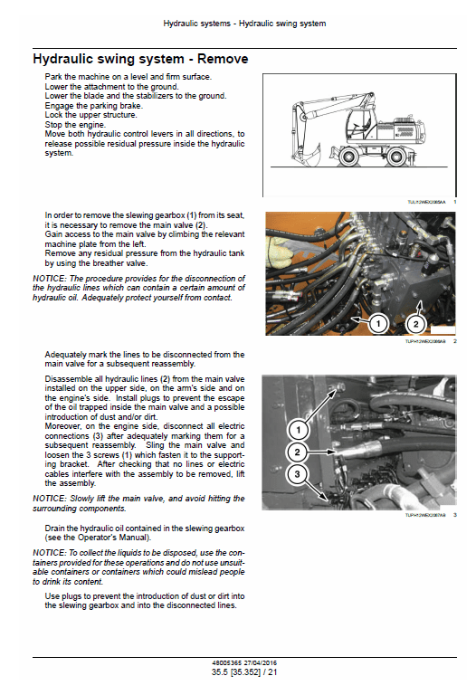 New Holland WE170B, WE190B Wheeled Excavator Service Manual Workshop Guide