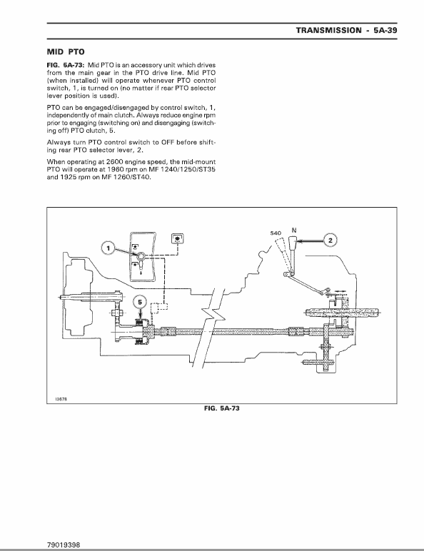 Massey Ferguson 1240, 1250, 1260 Tractor Service Manual Workshop Guide