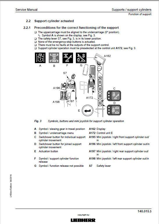 Liebherr LH150C, LH150M Tier 4F Hydraulic Excavator Service Manual