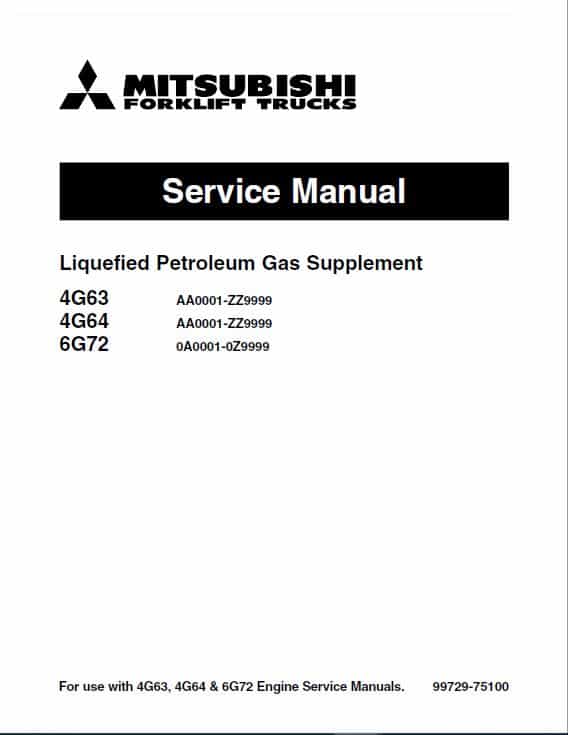 Mitsubishi FGC15, FGC18, FGC20, FGC25, FGC30 Forklift Service Manual