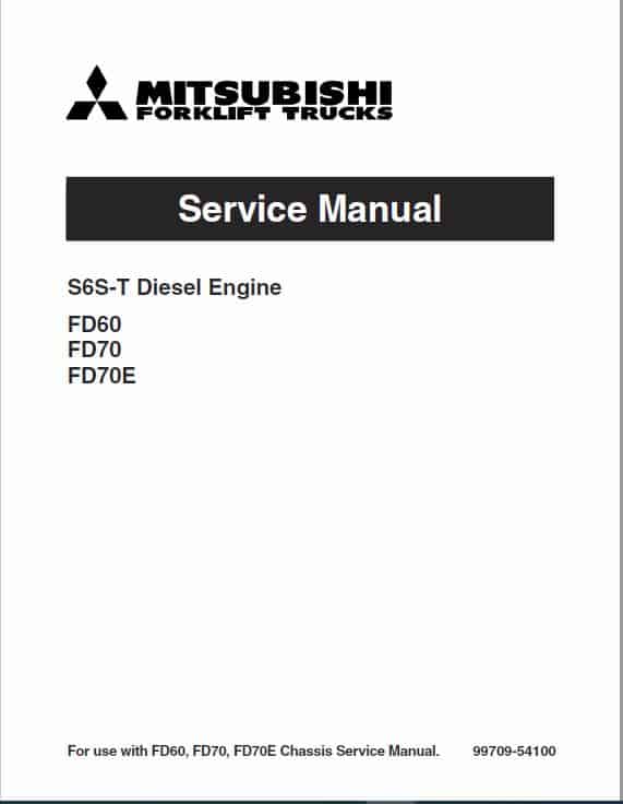 Mitsubishi FD60, FD70 Forklift Lift Truck Service Manual