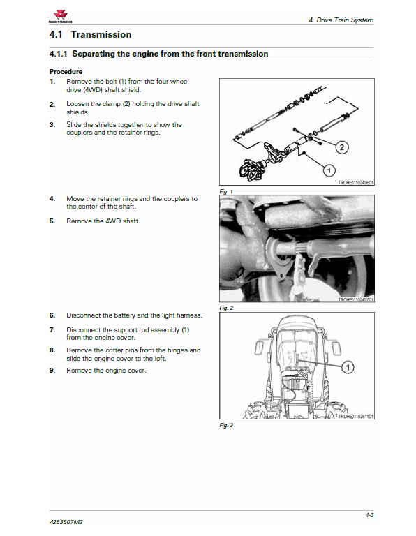 Massey Ferguson 1736, 1742, 1749, 1754, 1758, 1759 Tractor Service Manual Workshop Guide