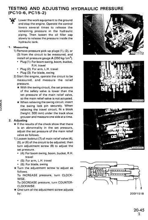 Komatsu PC05-6, PC07-1, PC10-6, PC15-2 Excavator Manual Workshop Guide