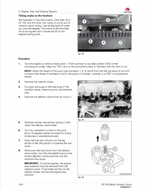 Massey Ferguson GC1723E, GC1725M Tractor Service Manual Workshop Guide