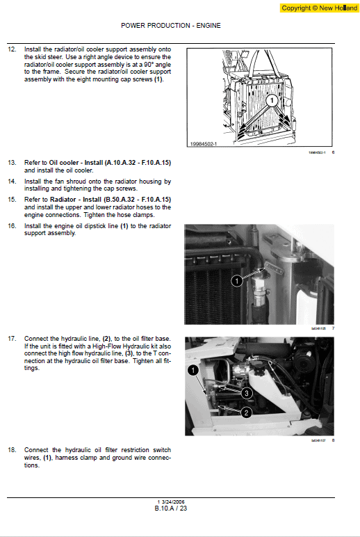 New Holland LS180.B, LS185.B and LS190.B SkidSteer Service Manual Workshop Guide