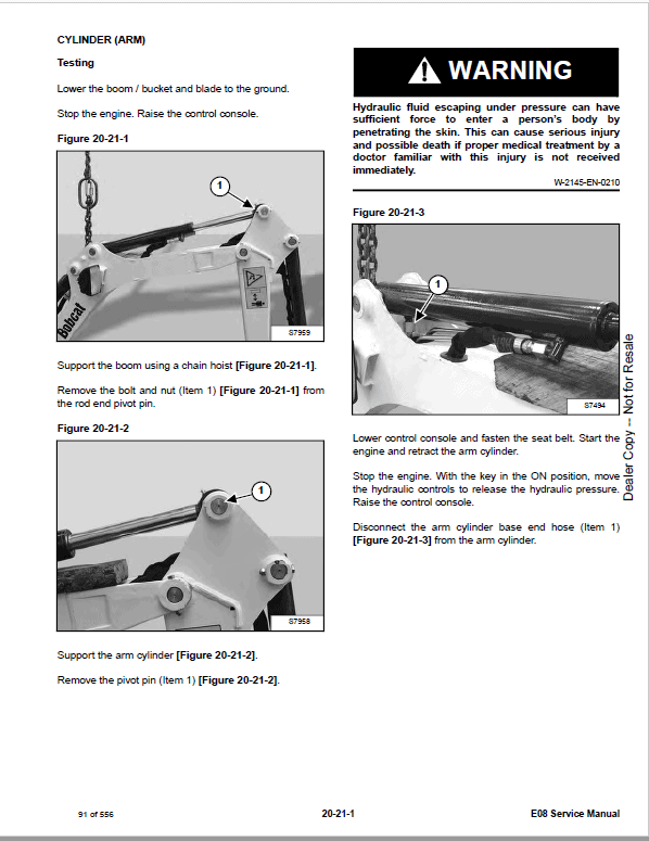 Bobcat E08 Excavator Repair Service Manual