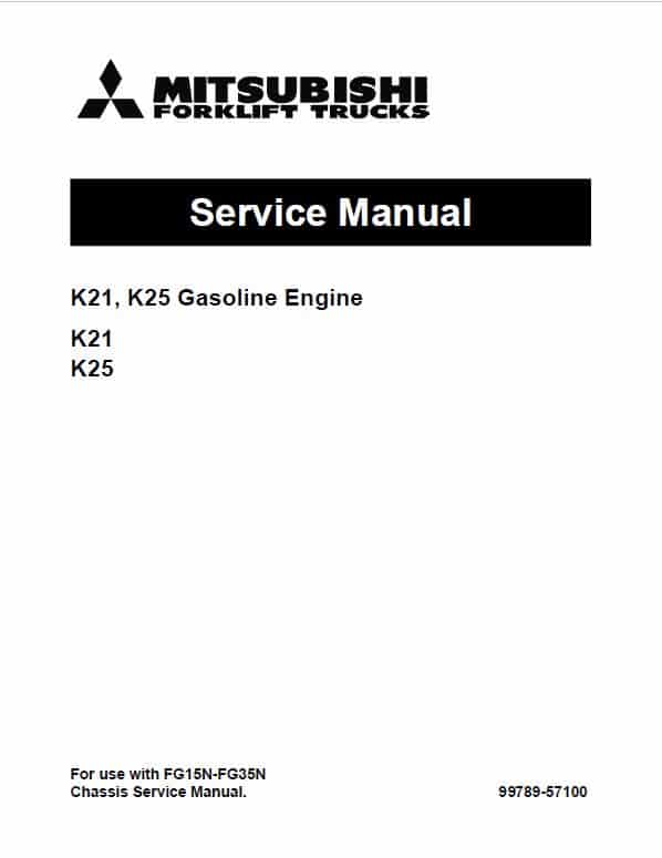 Mitsubishi FD20HS, FD25HS, FD30HS Forklift Lift Truck Service Manual