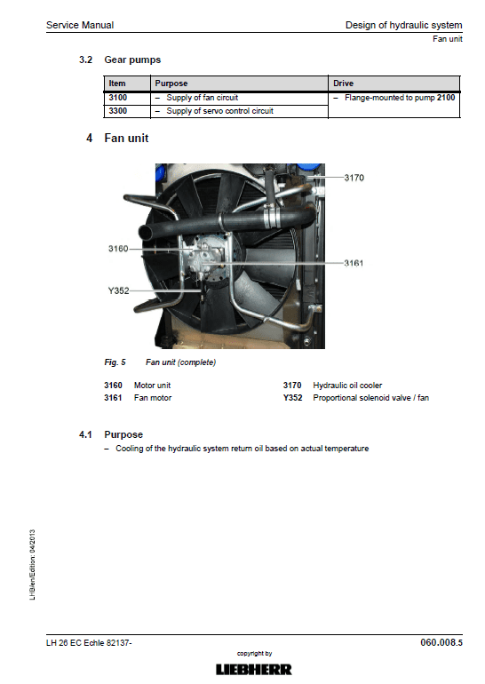 Liebherr LH26EC Hydraulic Excavator Service Manual