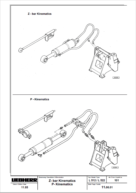 Liebherr L504, L506, L507, L508, L509, L512, L522 Wheel Loader Service Manual