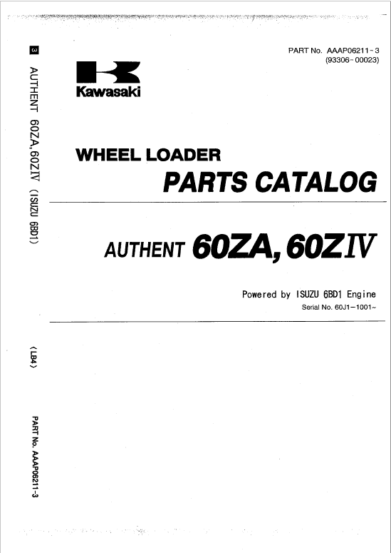 Kawasaki 60ZIV Wheel Loader Repair Service Manual