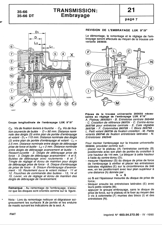 Fiat 33-66, 33-66 DT Tractor Workshop Service Manual Workshop Guide