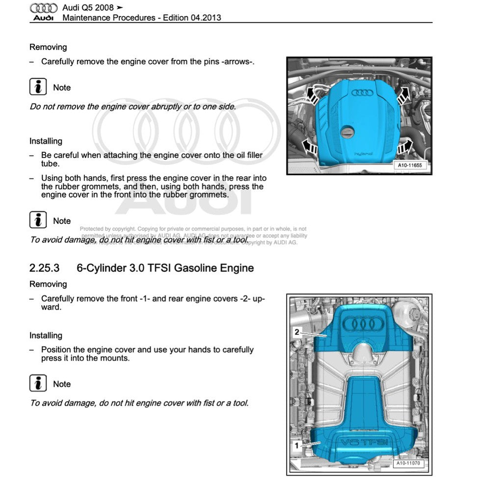 Audi Q5 8R 2008-2017 Full Manual Set – FACTORY Repair & Maintenance Manual