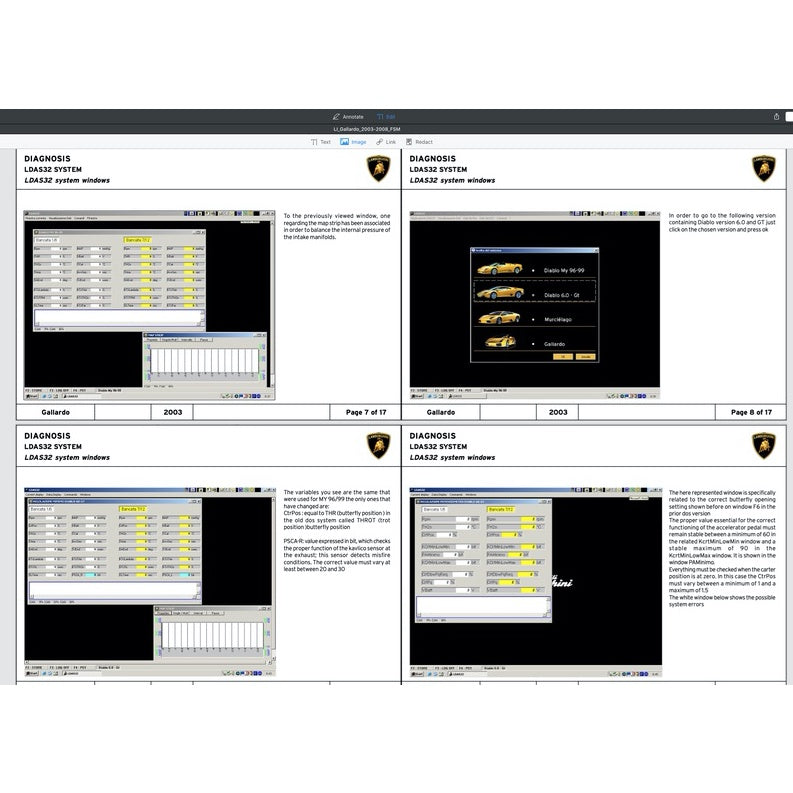 LAMBORGHINI GALLARDO COUPE LDAS32 2003-2008 Full Manual Set – FACTORY Repair & Maintenance Manual