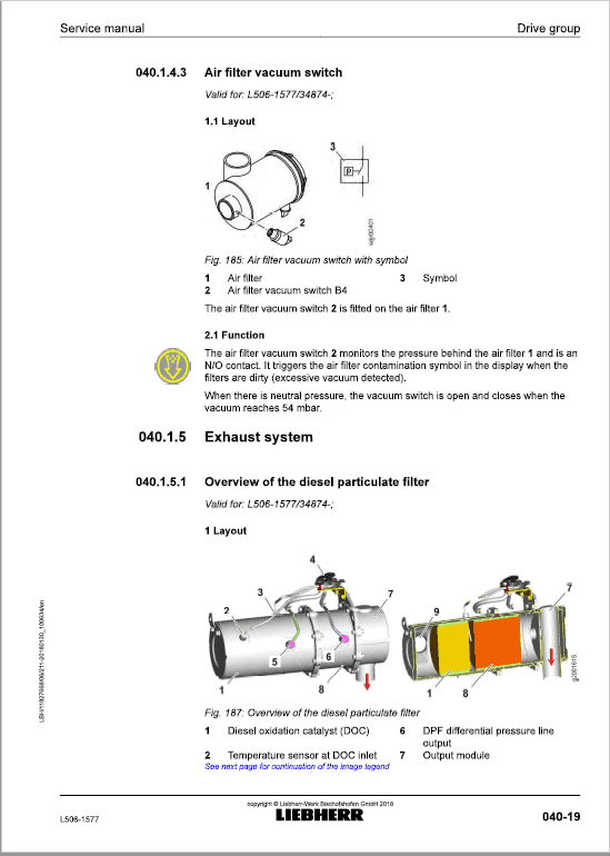 Liebherr L506 Type 1577 Wheel Loader Service Manual