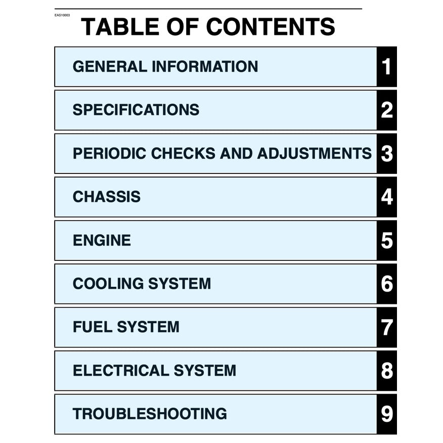 YAMAHA MT-09 MT09 2017-2020 Full Manual Set – Repair & Maintenance Manual and Spare Parts Catalog and User Handbook