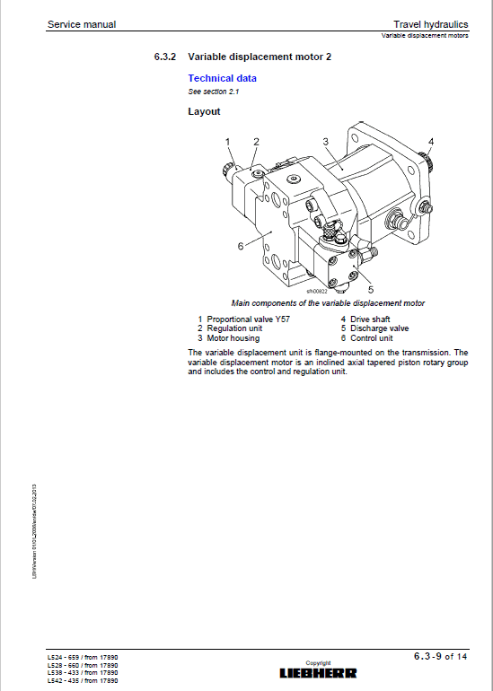 Liebherr L524, L528, L538, L542 Wheel Loader Service Manual