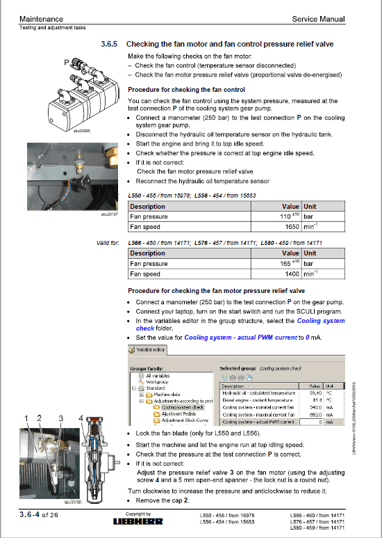 Liebherr L550, L556, L566, L576, L580 2plus2 Wheel Loader Service Manual