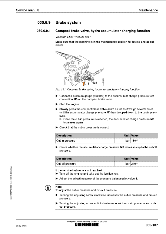 Liebherr L580 Type 1495 Wheel Loader Service Manual
