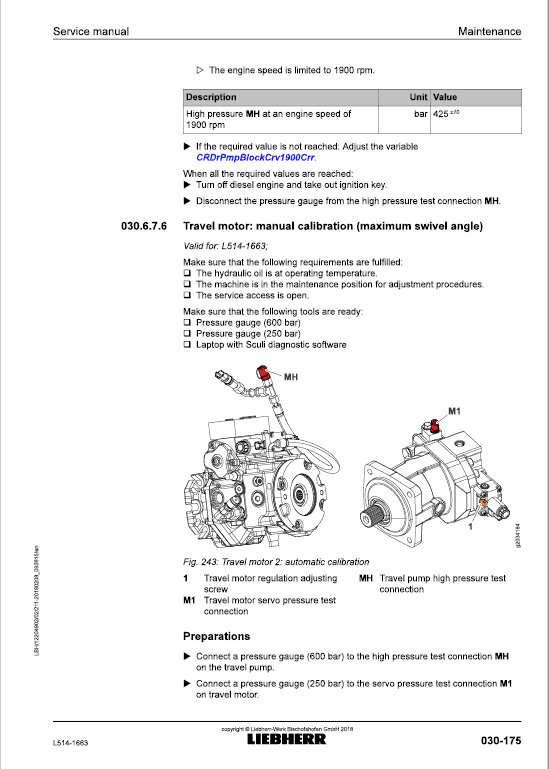 Liebherr L514 Type 1663 Wheel Loader Service Manual