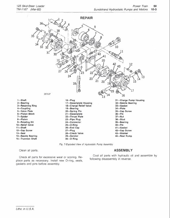 John Deere 125 Skid-Steer Loader Repair Technical Manual Workshop Guide
