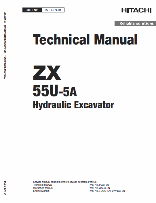 Hitachi ZX55U-5A Mini Excavator Service Repair Manual Workshop Guide