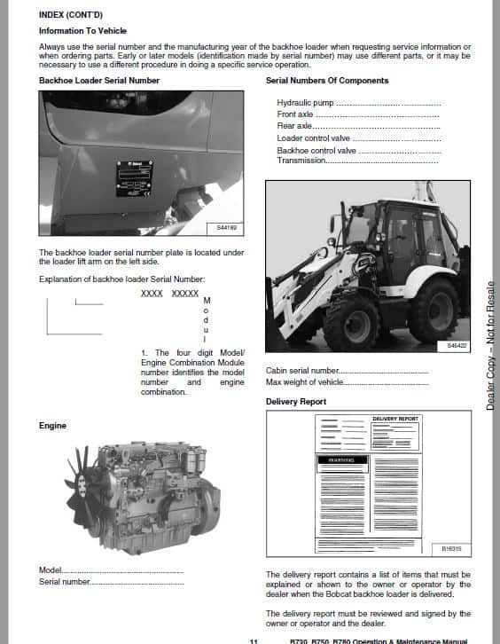 Bobcat B730, B750, B780 Loader Service Repair Manual